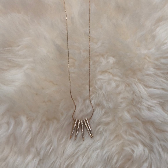 LC Lauren Conrad Gold Spikes Necklace Diamonds NWT - Picture 2 of 8
